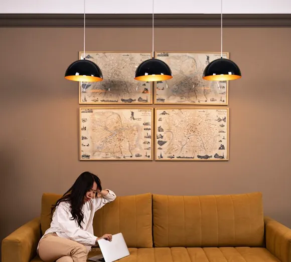 Modern living room with new outlet and switch installation in Boston, MA, enhancing convenience and safety.