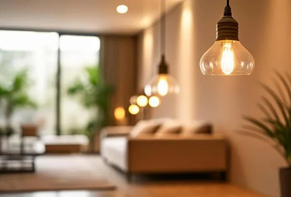 Modern living room interior with updated lighting, reflecting trusted electrical services in Wilmington.